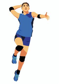 女子バレーボール選手29 バレーボール,サーブ,サービスエース,ジャンプサーブ,女性,ジャンプ,女子選手,アスリート,スポーツ,球技のイラスト素材