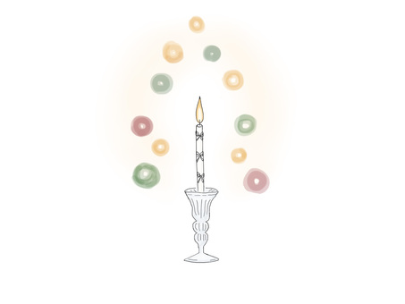 クリスマスキャンドル（手書き風） キャンドル,クリスマス,ロウソク,手書き,線描画のイラスト素材