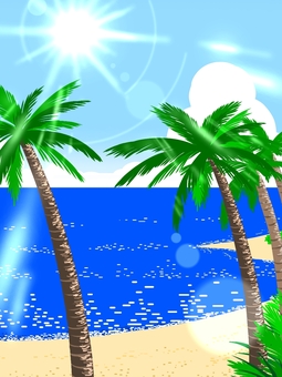 トロピカルな南国風景 トロピカル,砂浜,海,リゾート,海岸,南国,観光,夏,ビーチ,景色のイラスト素材