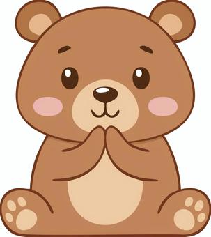 【熊(クマ)】お願いするくま。(座位) 【熊(クマ)】お願いするくま。(座位) 熊,動物園,動物,生き物,牧場のイラスト素材
