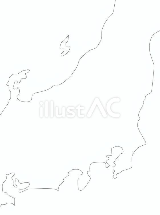線の日本地図(関東) 日本地図,関東,東北のイラスト素材