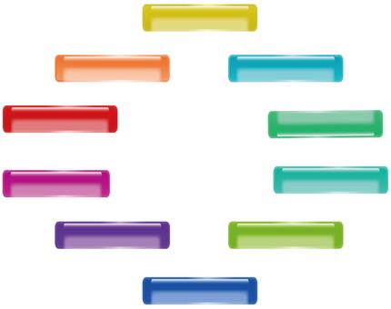 横長押しボタンのイラスト ボタン,押しボタン,カラフル,フレーム,アイコンのイラスト素材