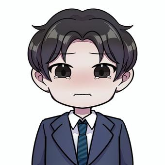 男子高校生（泣き顔） 男の子,男子高校生,制服,男子,涙ぐむ,泣くのイラスト素材