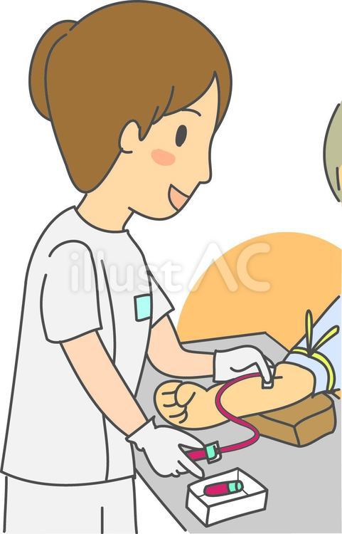 採血している看護師 看護師,採血,検査のイラスト素材