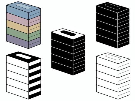 ボックスティッシュ ティッシュ,ティッシュペーパー,ボックスティッシュ,セット,ティッシュボックス,箱,ケース,ちり紙,日用品,イメージのイラスト素材
