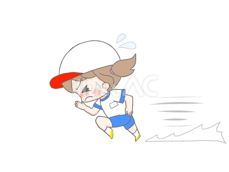 全力疾走　白組１ 手描き,女の子,茶髪のイラスト素材