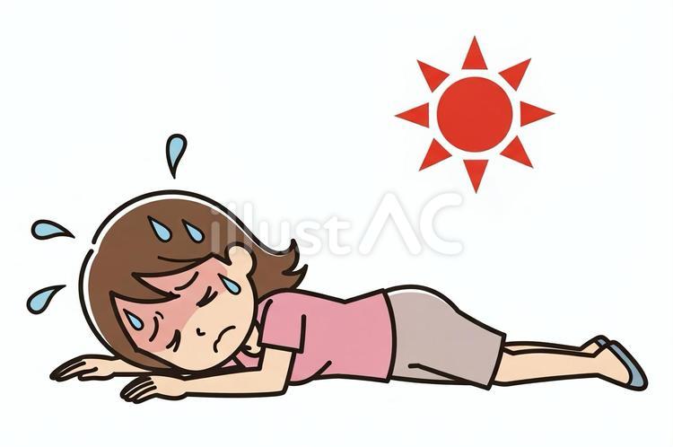 熱中症 夏,猛暑,猛暑日のイラスト素材