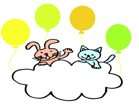 Balloons and animals, colorful, animal, balloon, JPG, PNG and AI