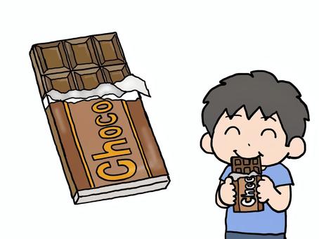 チョコレートのイラスト チョコレート,男子,包み紙,お菓子,食べ物のイラスト素材