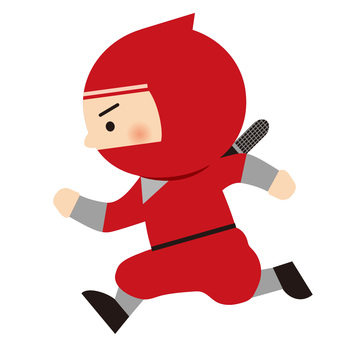 走る忍者 忍者,人物,全身,歴史,忍び,忍術,日本,戦国,着物,かわいいのイラスト素材