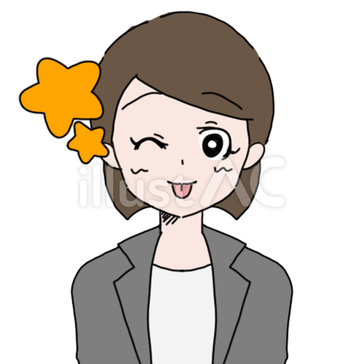 キャリアウーマン（てへぺろ） スーツ女性,三十代,ブランド店員のイラスト素材