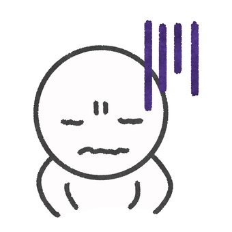 落ち込む人物のイラスト 人物,落ち込む,ショック,がっかり,悲しい,困る,つらい,表情,感情,失敗のイラスト素材