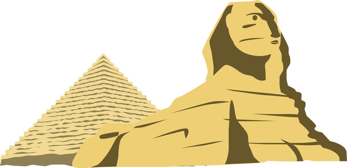 スフィンクスピラミッド　 スフィンクス,ピラミッド,エジプト,遺跡,文明,歴史,観光,風景,イメージのイラスト素材