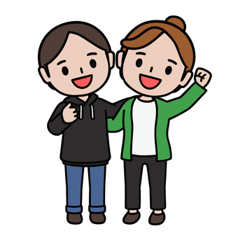 仲の良い二人 仲良し,共有,意気投合,付き合う,仲間,協力,結婚,夫婦,妻,夫のイラスト素材