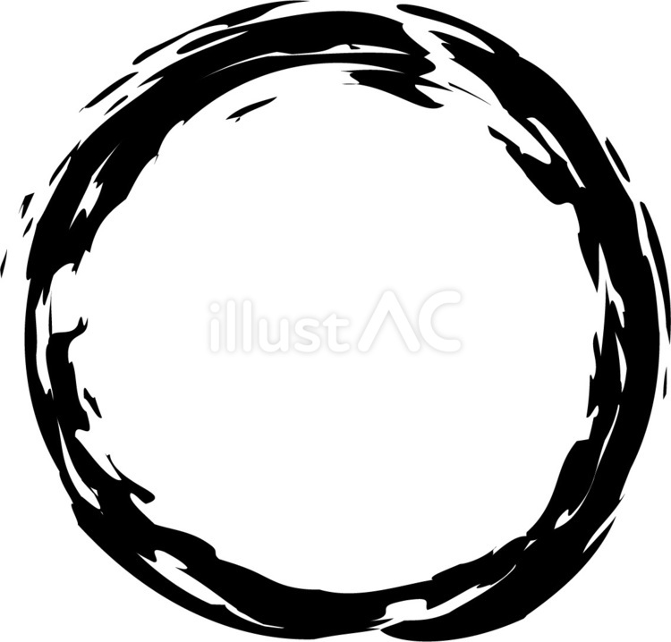 毛筆風 黒丸 フレームイラスト - No: 24128834｜無料イラスト・フリー素材なら「イラストAC」