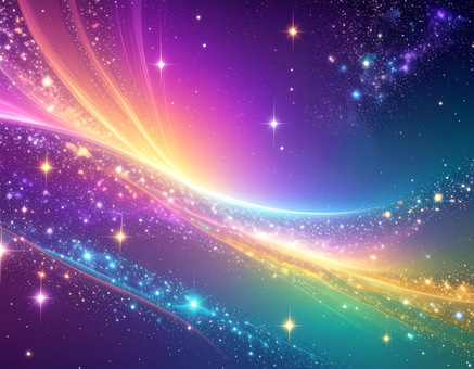 カラフルな銀河の背景イラスト 背景,宇宙,虹,光,星,銀河,ファンタジー,幻想的,神秘的,美しいのイラスト素材