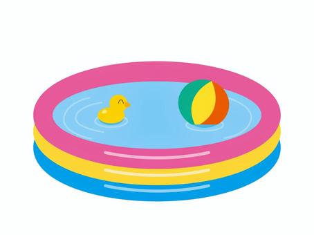 カラフルな子供用プール プール,子供用,家庭用,ビニールプール,幼児用,水遊び,カラフル,夏,シンプル,ベクターのイラスト素材