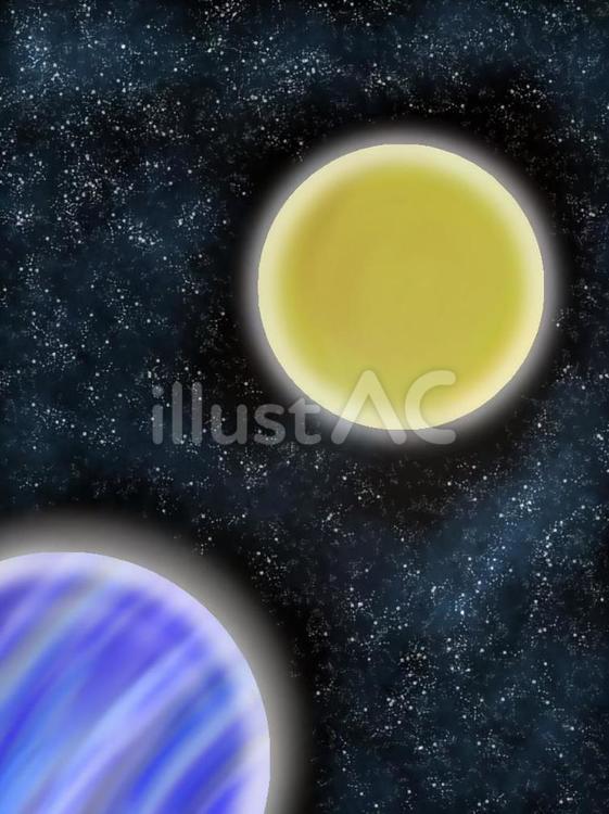 月と地球 宇宙,地球,月のイラスト素材