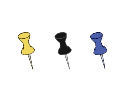 画鋲(イエロー・ブラック・ブルー)