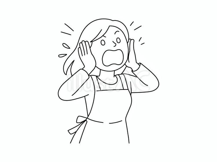 悲鳴を上げる主婦 主婦,女性,人間のイラスト素材
