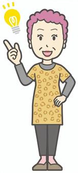  大阪のおばちゃん-209-全身 アイデア,おばちゃん,大阪,ヒョウ柄,おばはん,中年,女性,関西,派手,おばさんのイラスト素材