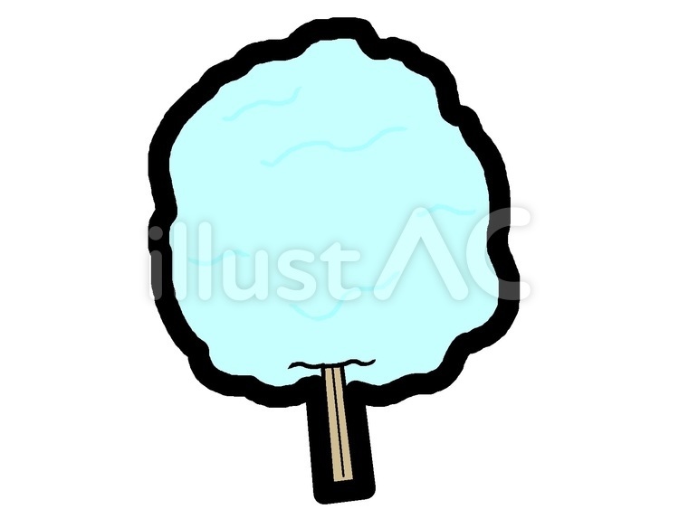 淡い水色のわたあめアイコン わたあめ,御菓子,おやつのイラスト素材
