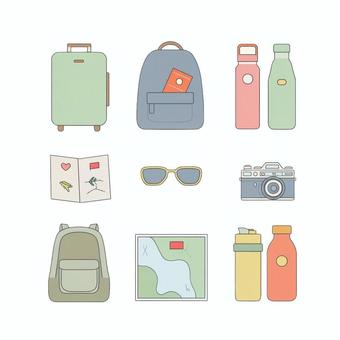 トラベルアイテムイラストセット