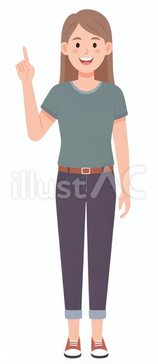 指差しの女性 指差し,女性,指のイラスト素材