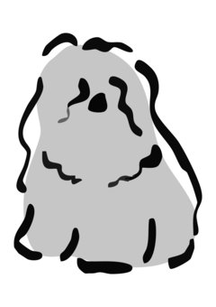 かわいいヨークシャーテリアのイラスト ヨークシャーテリア,犬,わんこ,ペット,動物,かわいい,ふわふわ,シンプル,手描き風,キャラクターのイラスト素材