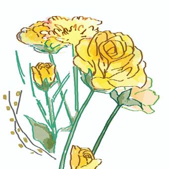 Illustration, rose, yellow, plant, 