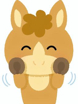 馬拒否 ホース,拒否,否定,遠慮,なだめる,茶色,馬,動物のイラスト素材