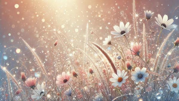 Flowers sparkling with morning dew, JPG Flowers sparkling with morning dew, to the dew, flower, grass, JPG