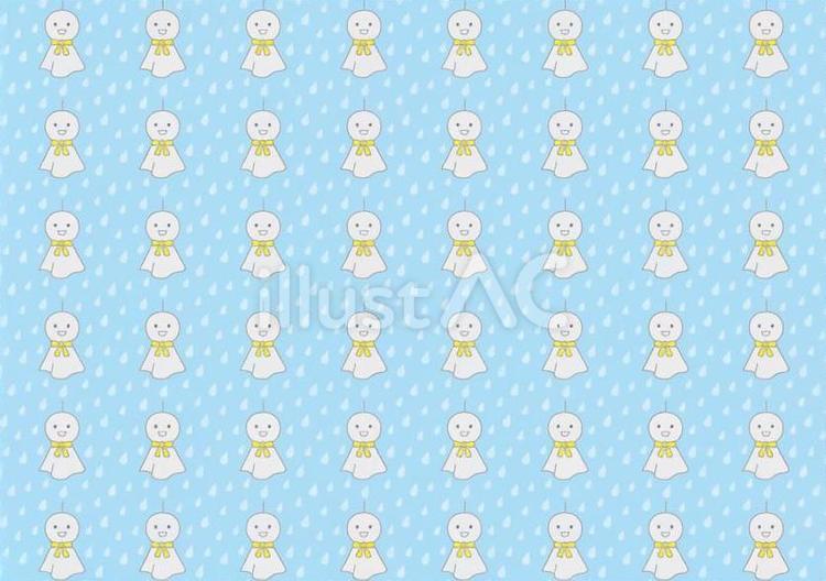 てるてる坊主　壁紙 雨,梅雨,大雨のイラスト素材