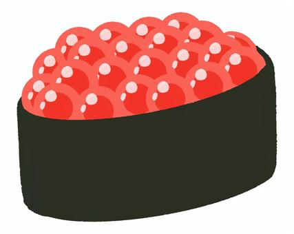 寿司(いくら軍艦) 寿司(いくら軍艦) いくら,寿司,軍艦,海苔,食べ物,和食,日本食のイラスト素材