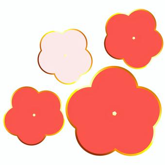 花模様・金縁・お正月 1月,正月,花,ゴールド,椿,お正月,アイコン,金色,複数,デザインのイラスト素材