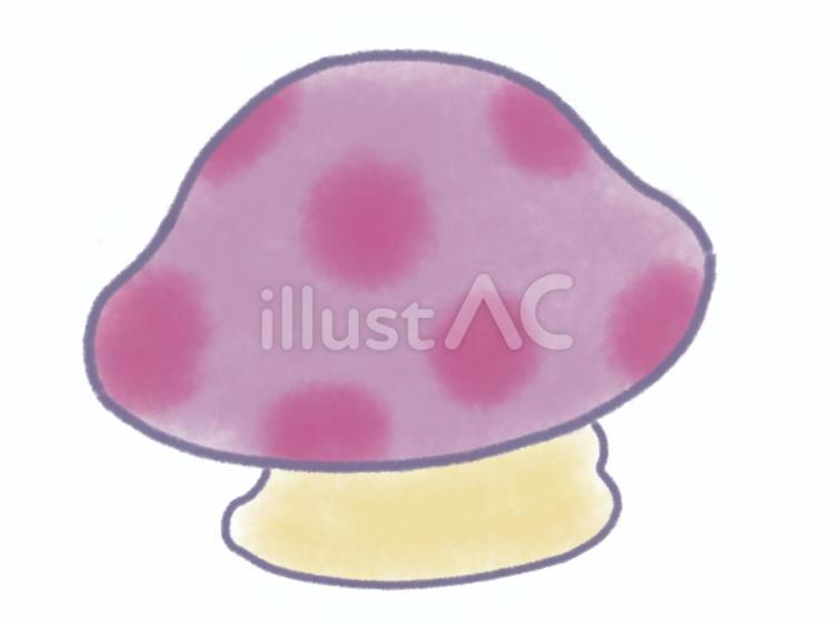 毒キノコのイメージ 毒きのこ,紫色,水玉模様のイラスト素材