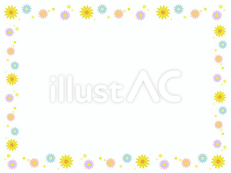 花の飾り枠12 飾り枠,メモ帳,フレームのイラスト素材
