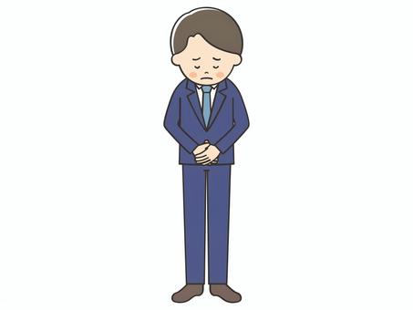 謝罪するスーツの男性 謝罪するスーツの男性 謝罪,謝る,ごめん,ごめんなさい,男性,お詫び,申し訳ございません,お願い,スーツ,トラブルのイラスト素材