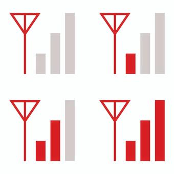 電波アイコン 赤 電波,アイコン,携帯電話,スマートフォン,スマホ,通信,ネットワーク,インターネット,サイン,アンテナのイラスト素材