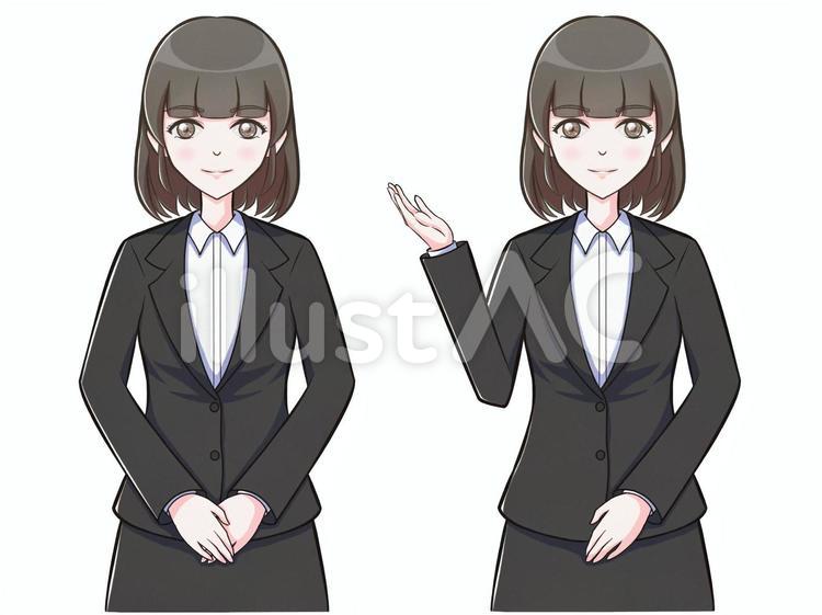 ご案内／スーツの女性2 女性,スーツ,受付のイラスト素材