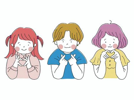 Illustration, heart, hand sign, gesture, 