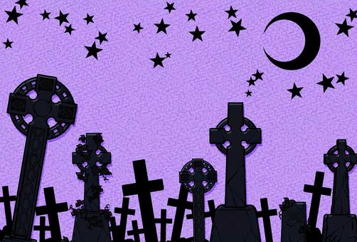 Illustration, cemetery, halloween, simple, 