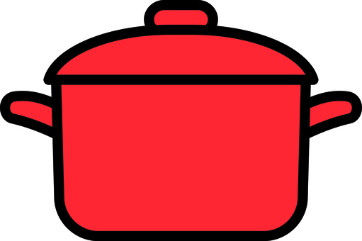 赤の鍋です。 鍋,シンプル,両手鍋,料理,煮込み,キッチン,調理,オーブン対応,業務用,家庭用のイラスト素材
