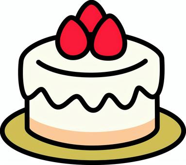 金の皿のいちごホールケーキです。 いちご,ホールケーキ,シンプル,クリーム,デコレーション,スイーツ,菓子,甘い,丸い,食べ物のイラスト素材