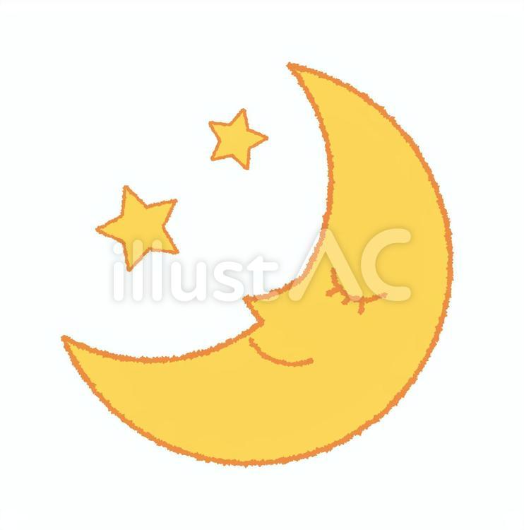 月と星 月,星,夜のイラスト素材