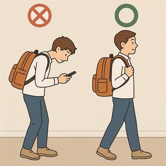 リュック姿勢の比較