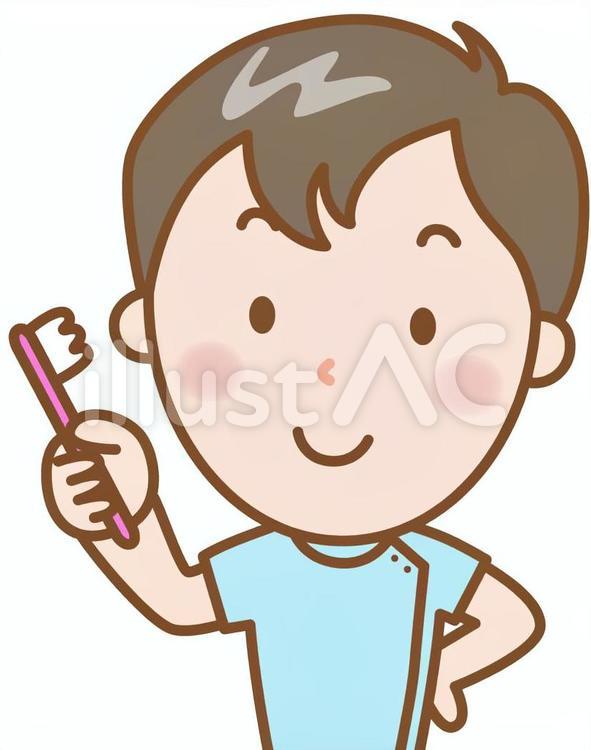 病院スタッフ男性：はみがき指導2 はみがき指導,歯ブラシ,病院スタッフのイラスト素材
