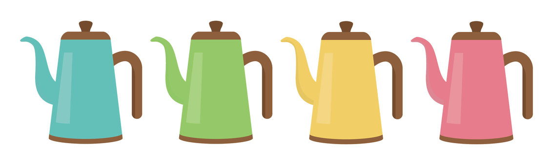 かわいいコーヒーポットセット1 コーヒーポット,カフェ雑貨,日用品,キッチン,喫茶店,カフェ,調理器具,キッチン用品,水差し,かわいいのイラスト素材