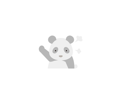 手を挙げて怒るパンダのミニマル 怒り,勢い,叱責,主張,激怒,カラー,パンダ,ミニマルのイラスト素材