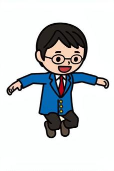 飛んで楽しむ人 飛んで楽しむ人 ジャンプ,喜び,成長,飛び越え,旦那,男,普段着,日常のイラスト素材